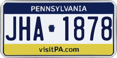 PA license plate JHA1878