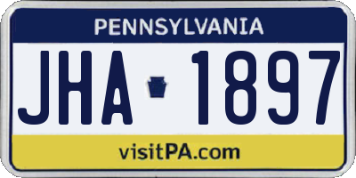 PA license plate JHA1897