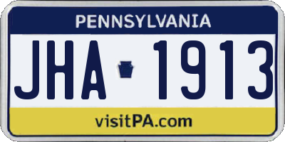 PA license plate JHA1913