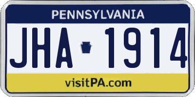 PA license plate JHA1914
