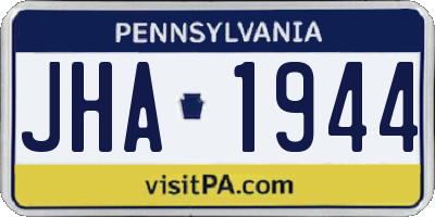 PA license plate JHA1944
