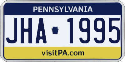 PA license plate JHA1995