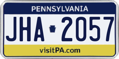 PA license plate JHA2057