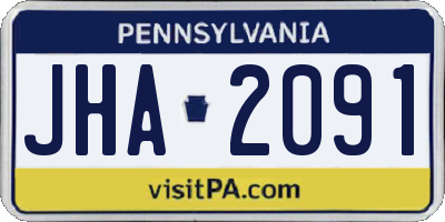 PA license plate JHA2091