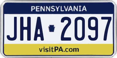 PA license plate JHA2097