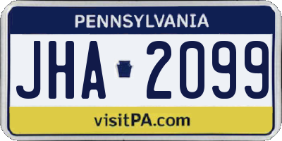 PA license plate JHA2099