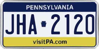 PA license plate JHA2120