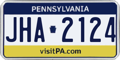 PA license plate JHA2124
