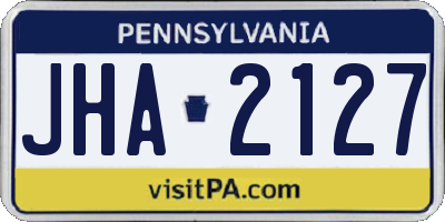 PA license plate JHA2127