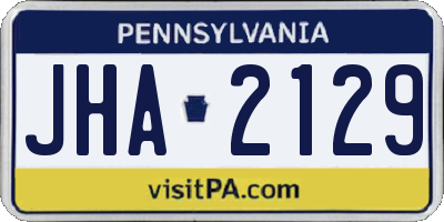 PA license plate JHA2129