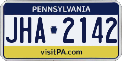 PA license plate JHA2142