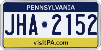 PA license plate JHA2152