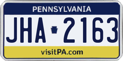 PA license plate JHA2163