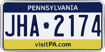 PA license plate JHA2174