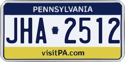 PA license plate JHA2512