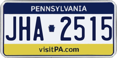 PA license plate JHA2515