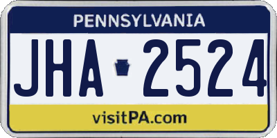PA license plate JHA2524