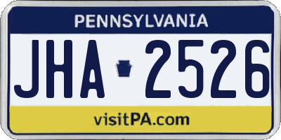 PA license plate JHA2526