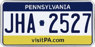 PA license plate JHA2527