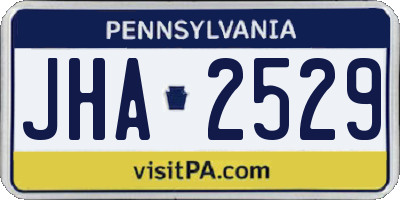 PA license plate JHA2529
