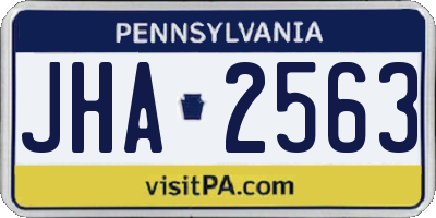 PA license plate JHA2563