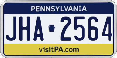 PA license plate JHA2564