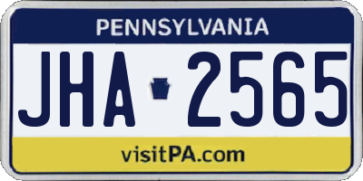PA license plate JHA2565