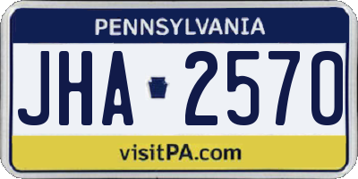 PA license plate JHA2570