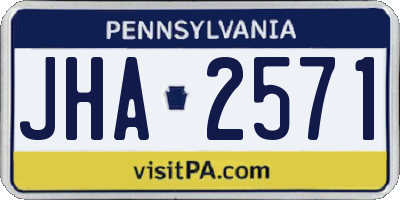 PA license plate JHA2571