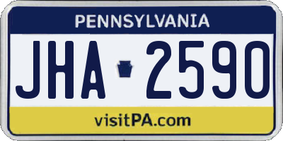PA license plate JHA2590