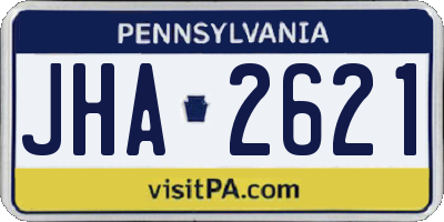 PA license plate JHA2621