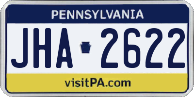 PA license plate JHA2622