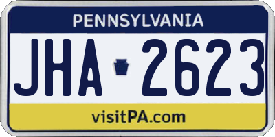 PA license plate JHA2623