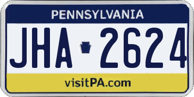 PA license plate JHA2624