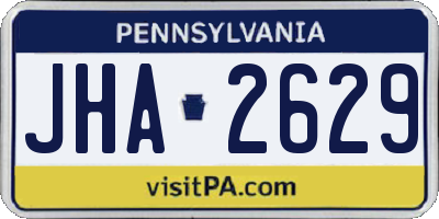 PA license plate JHA2629
