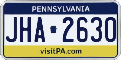 PA license plate JHA2630