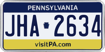 PA license plate JHA2634