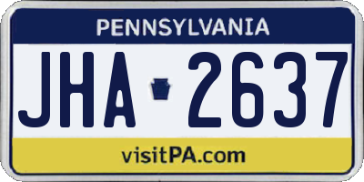PA license plate JHA2637