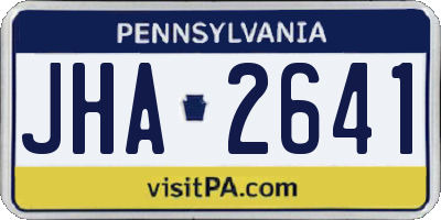 PA license plate JHA2641