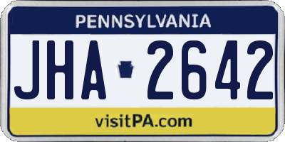 PA license plate JHA2642
