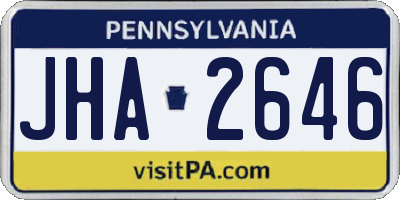PA license plate JHA2646