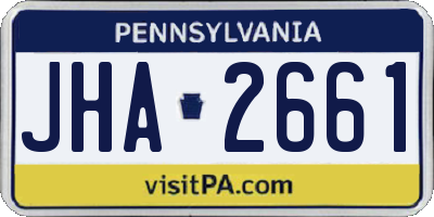 PA license plate JHA2661