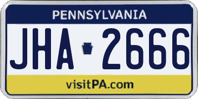 PA license plate JHA2666