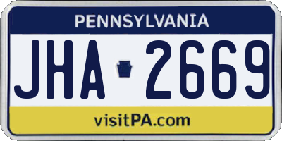 PA license plate JHA2669