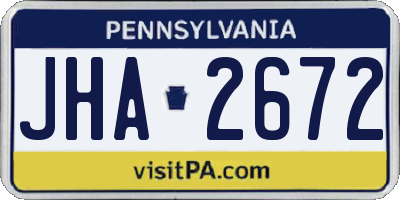 PA license plate JHA2672