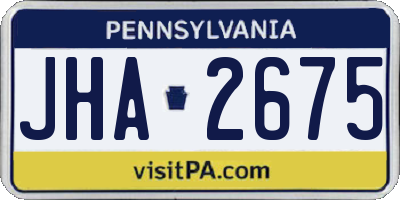 PA license plate JHA2675