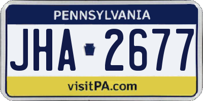 PA license plate JHA2677