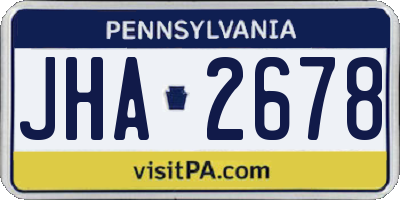 PA license plate JHA2678