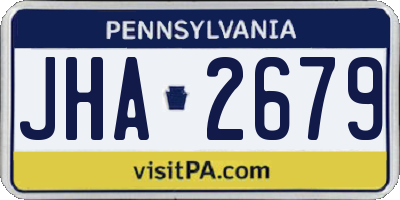 PA license plate JHA2679