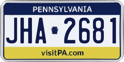 PA license plate JHA2681